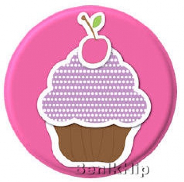 Button 56 mm Cupcake lila